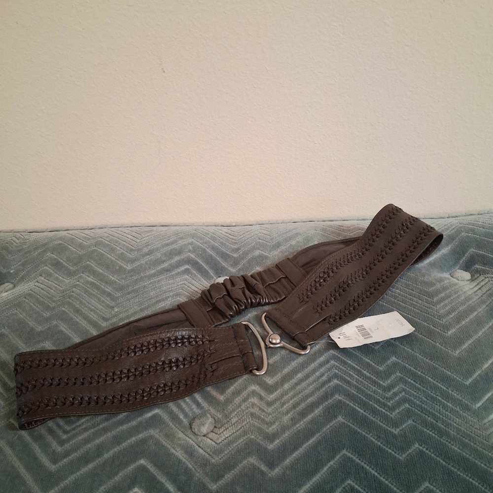 NWT J.Jill Genuine Leather Bark Brown Belt Large